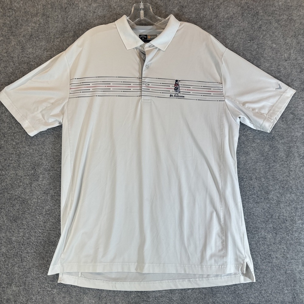 Callaway Opti-Dri Golf Polo Shirt Short Sleeve White Size L